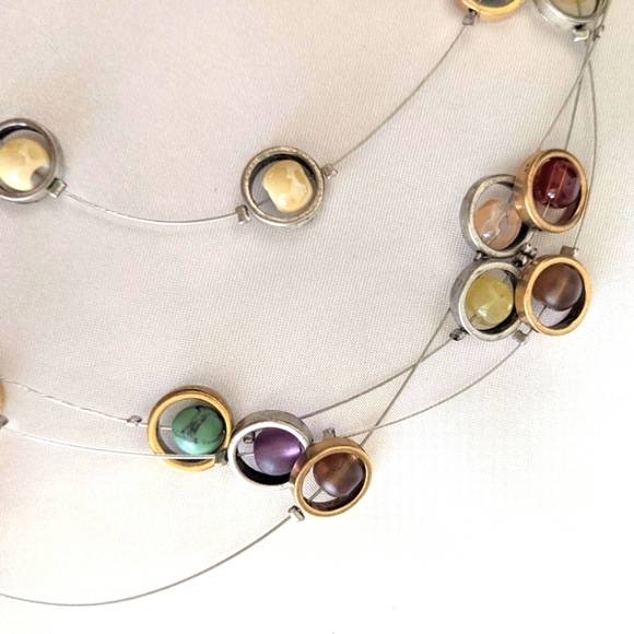 Coldwater Creek Women's Multi-strand Beaded Necklace Multicolor Adjustable - Picture 8 of 8